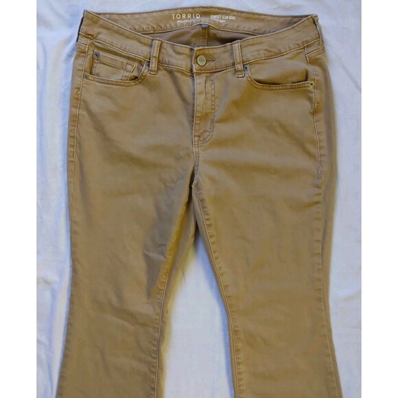 Torrid Perfect Slim Boot Super Soft Khaki Tan Jeans Stretch Women's Size 12R - Picture 2 of 11